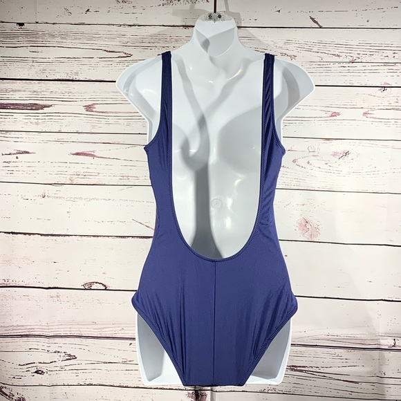 Mossimo Women's Lace Up One Piece Swimsuit Navy - Picture 4 of 6